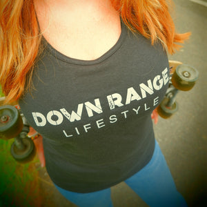 Women’s Down Range Lifestyle Racer Back Tank (Black)